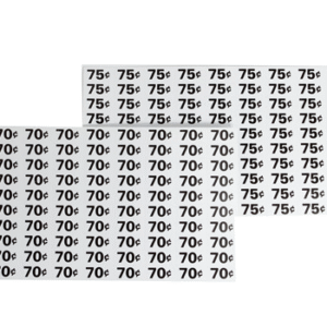 AP Price Labels Sheet 70-75 Cents
